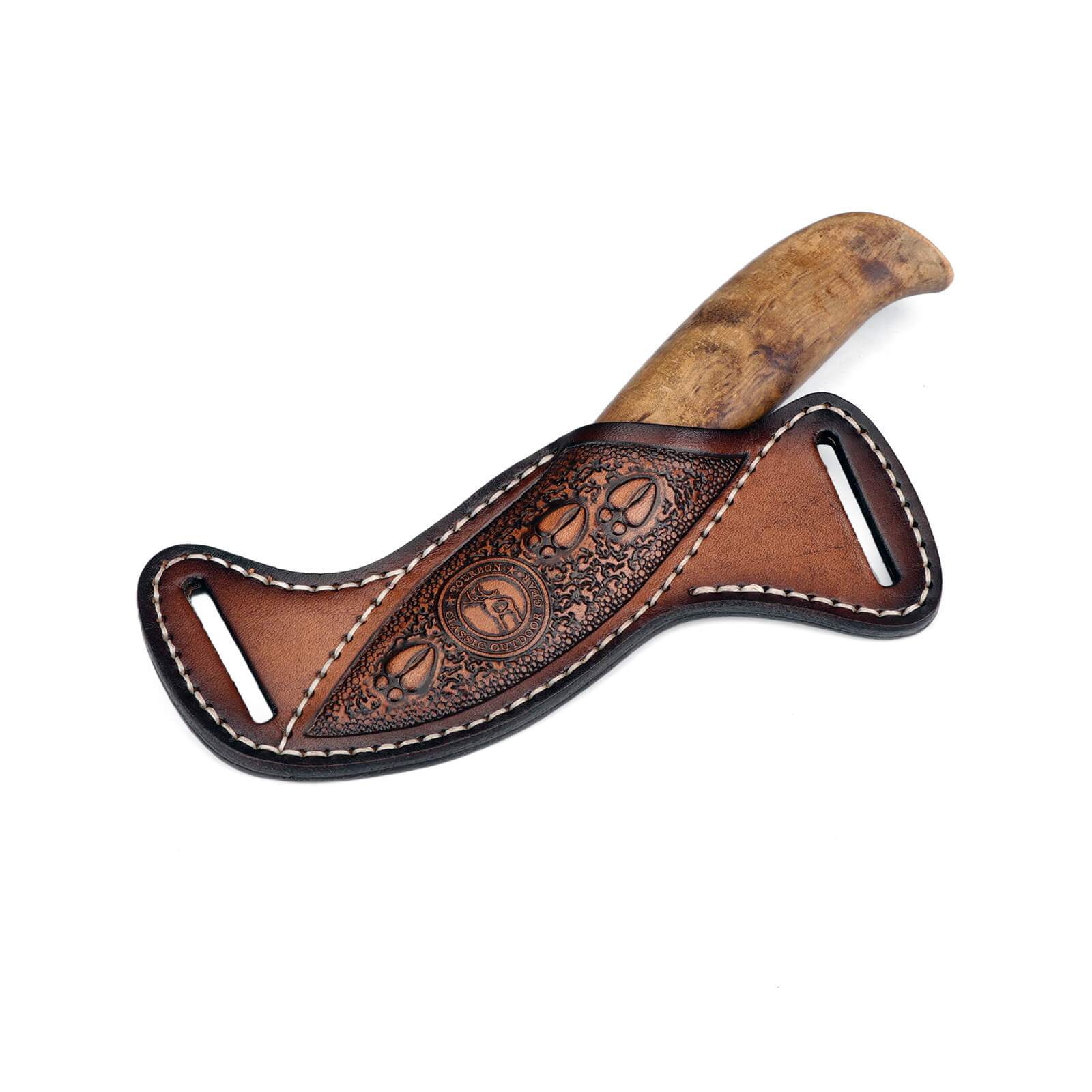 TOURBON Leather Fixed Blade Knife Sheath for 1.5" Belt